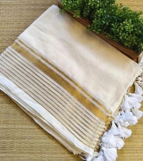 White_And_Gold_Self_Design_Premium_Saree_For_Women