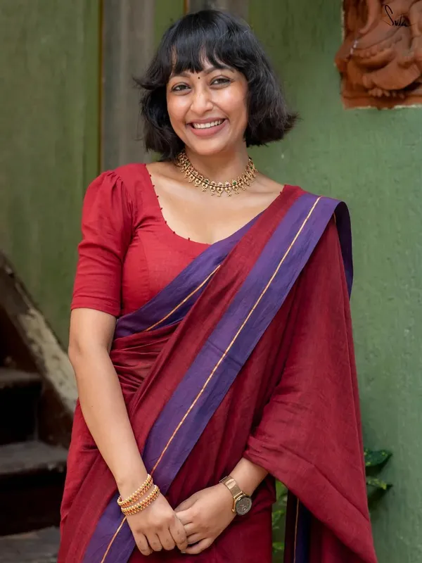 Maroon_Self_Design_Premium_Saree_For_Women