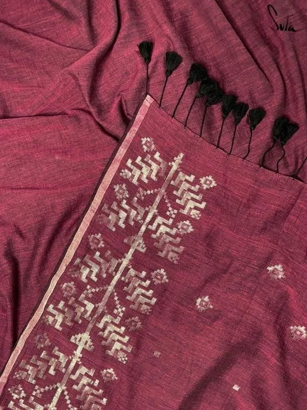 Blue_And_Gold_Embroidered_And_Self_Design_Premium_Saree_For_Women