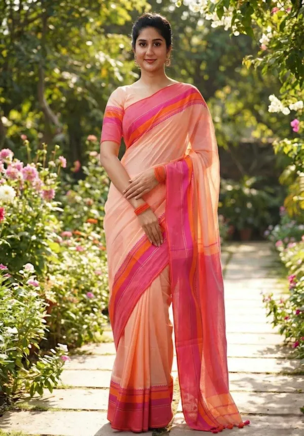 Multicolor_Striped_And_Self_Design_And_Woven_Premium_Saree_For_Women