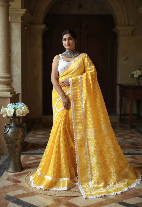 Yellow_Embroidered_Premium_Saree_For_Women
