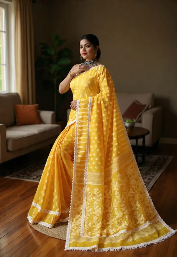 Yellow_Embroidered_Premium_Saree_For_Women