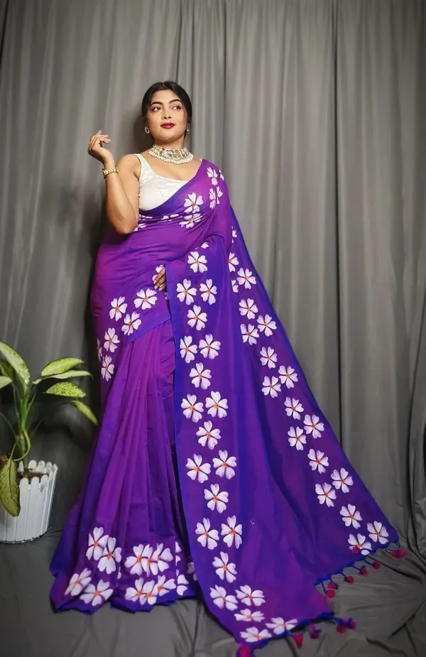 Purple_Solid_And_Plain_And_Woven_Premium_Saree_For_Women