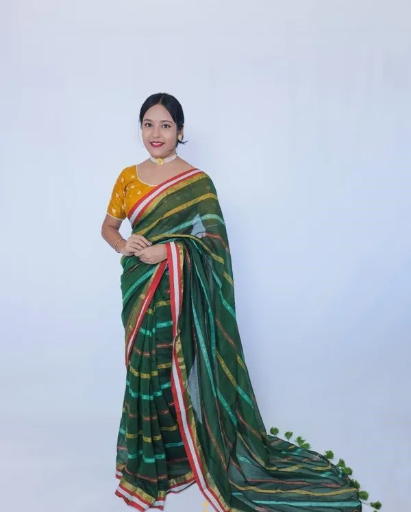 Multicolor_Embroidered_And_Self_Design_Premium_Saree_For_Women