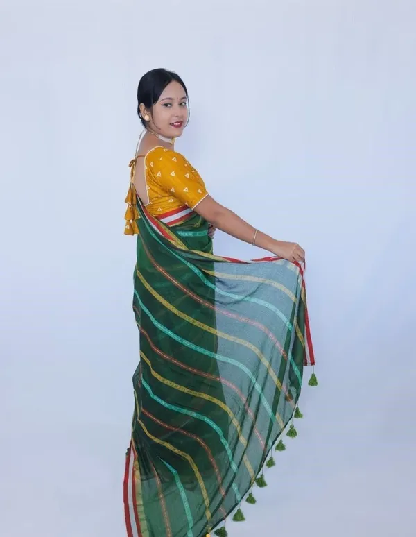 Multicolor_Embroidered_And_Self_Design_Premium_Saree_For_Women