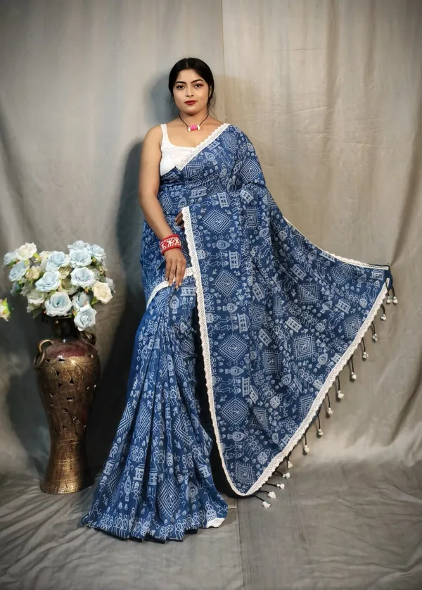 Dark_blue_Self_Design_Premium_Saree_For_Women