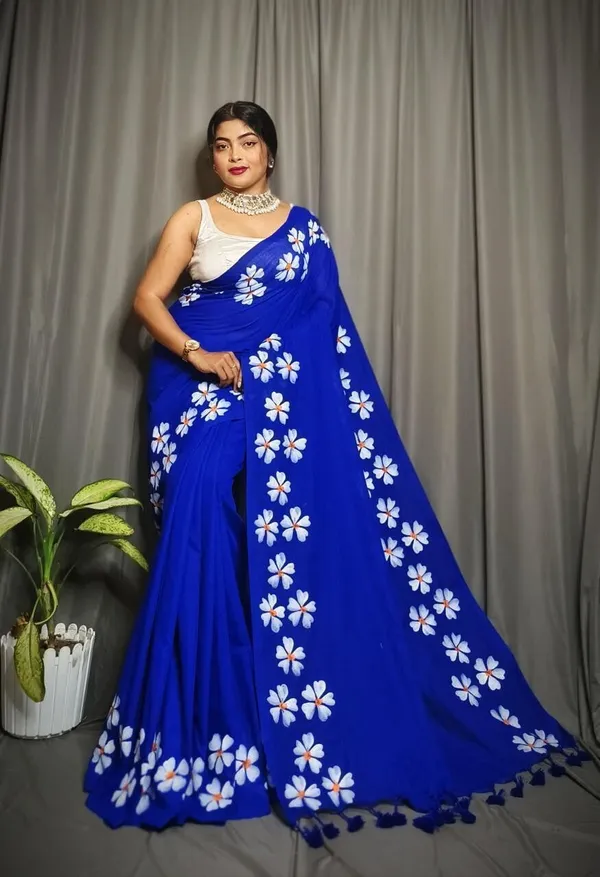 Blue_Striped_Premium_Saree_For_Women