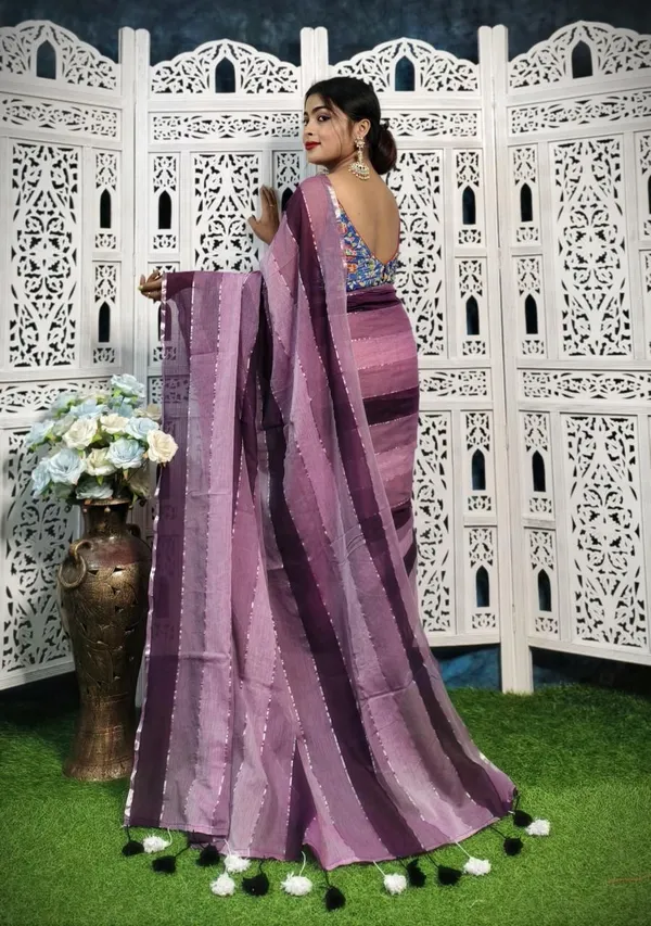 Multicolor_Solid_And_Plain_And_Striped_Premium_Saree_For_Women