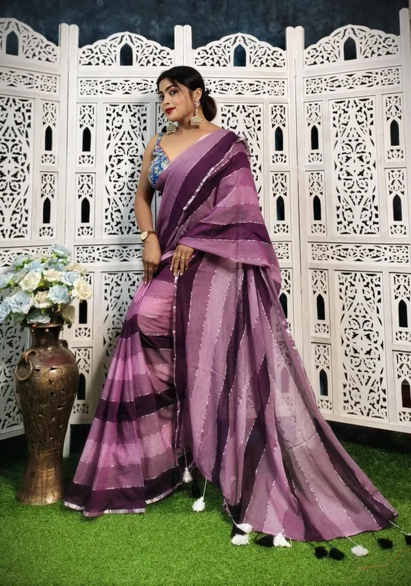 Multicolor_Solid_And_Plain_And_Striped_Premium_Saree_For_Women