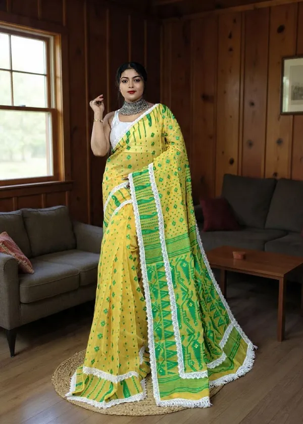 White_Woven_Premium_Saree_For_Women