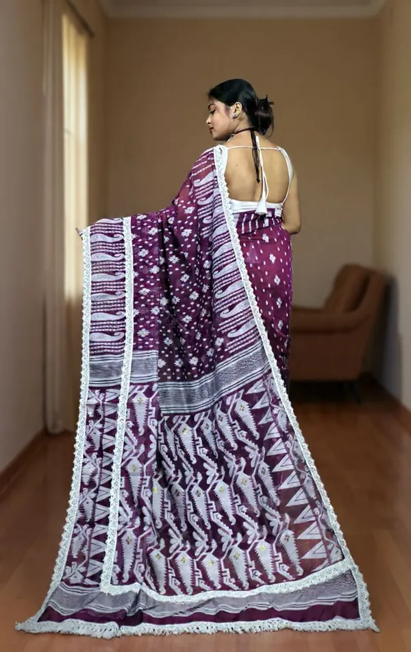 Yellow_And_White_Woven_Premium_Saree_For_Women