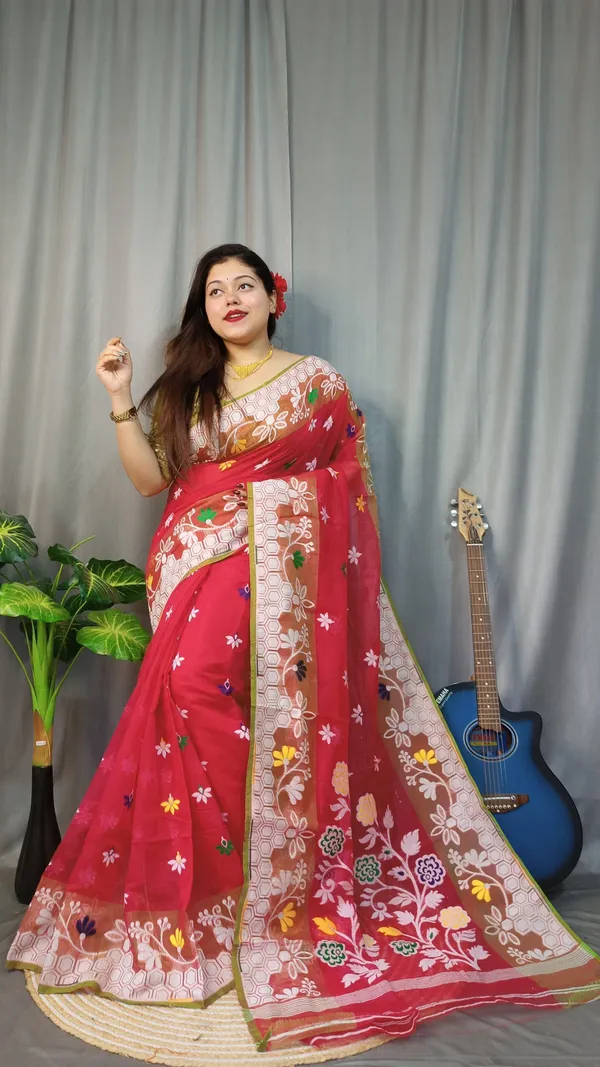 Multicolor_Solid_And_Plain_And_Woven_Premium_Saree_For_Women