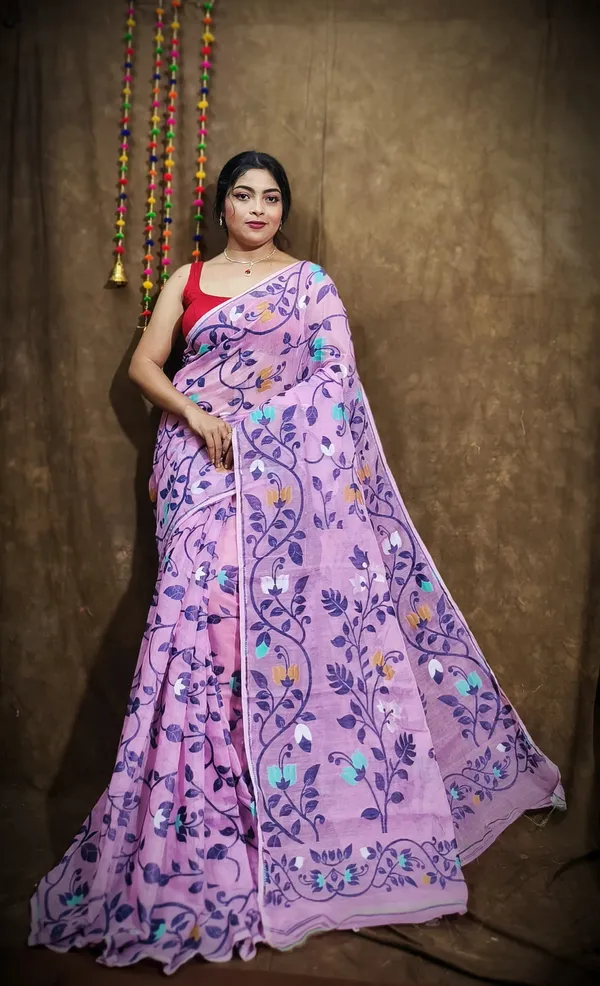 Pink_And_Beige_Solid_And_Plain_Premium_Saree_For_Women