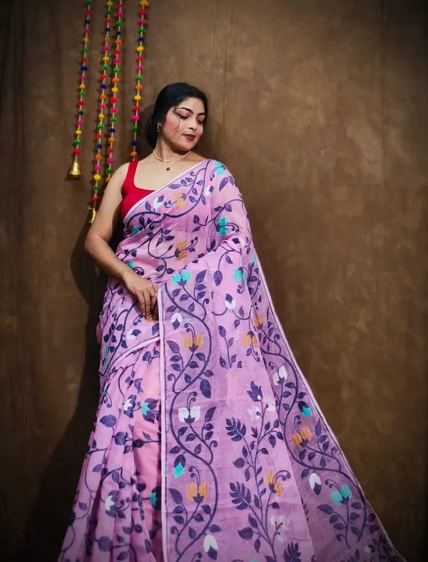 Pink_And_Beige_Solid_And_Plain_Premium_Saree_For_Women