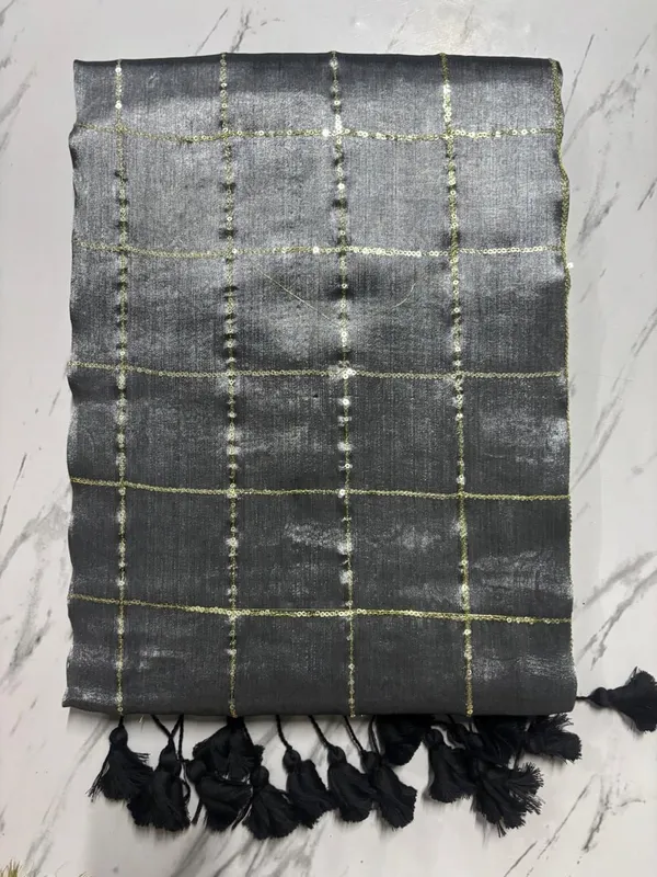Black_Solid_And_Plain_And_Woven_Premium_Saree_For_Women