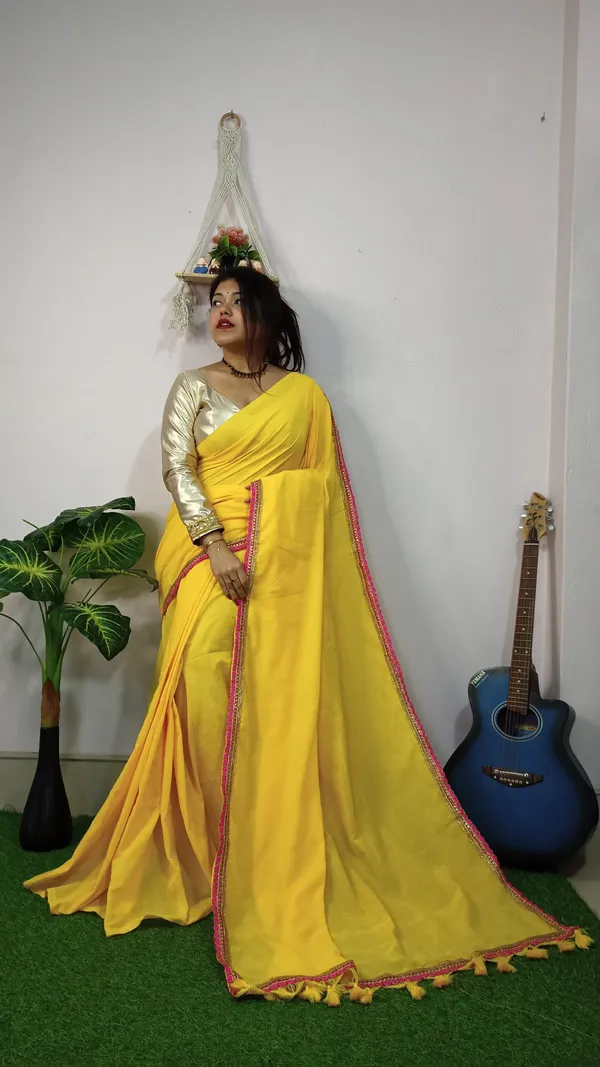 Yellow_And_Gold_Embroidered_Premium_Saree_For_Women