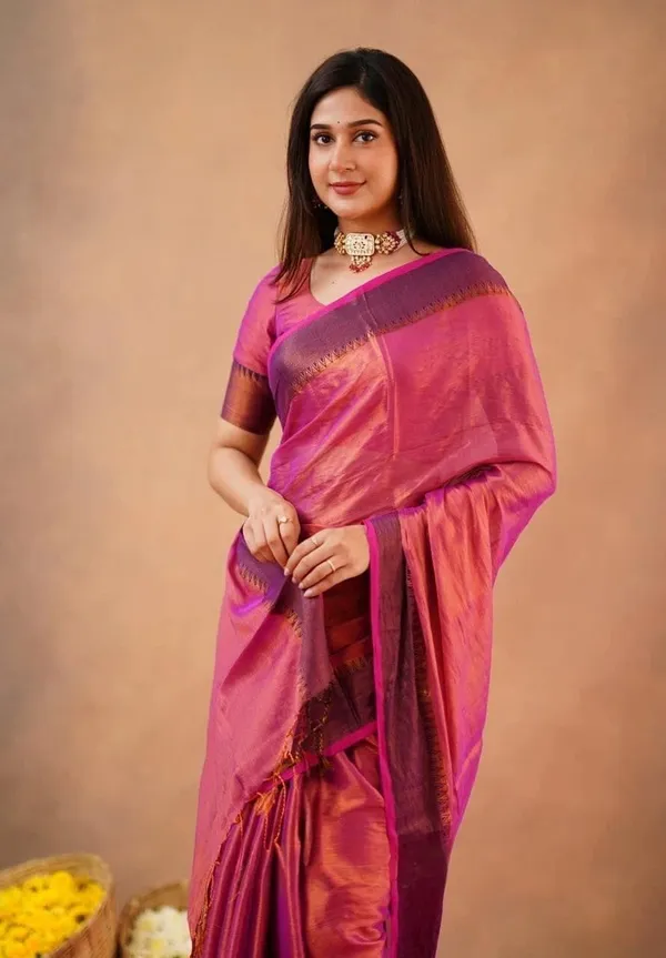 Pink_Color_Block_Premium_Saree_For_Women