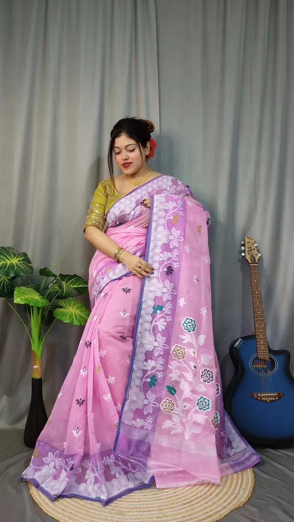 Multicolor_Woven_And_Solid_And_Plain_Premium_Saree_For_Women