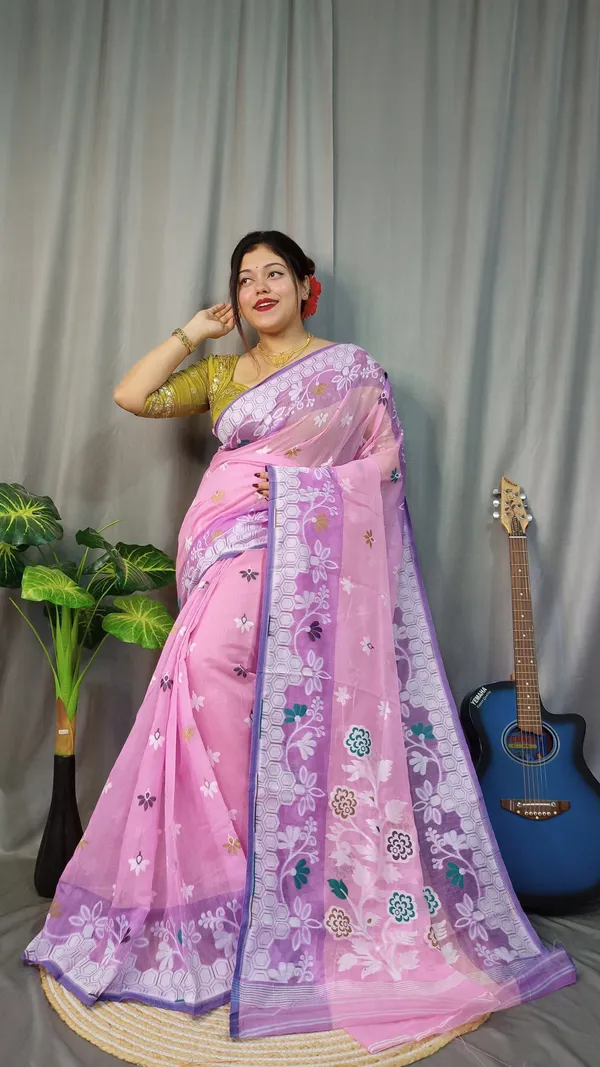 Multicolor_Woven_And_Solid_And_Plain_Premium_Saree_For_Women