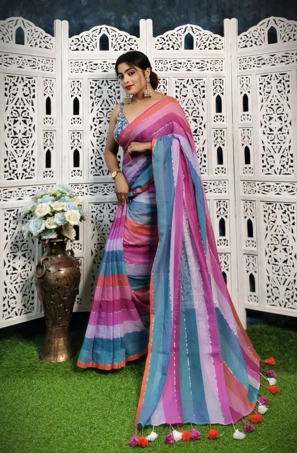 Multicolor_Hand_Painted_Premium_Saree_For_Women