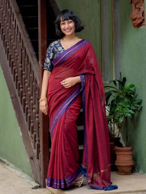 Maroon_Embroidered_Premium_Saree_For_Women