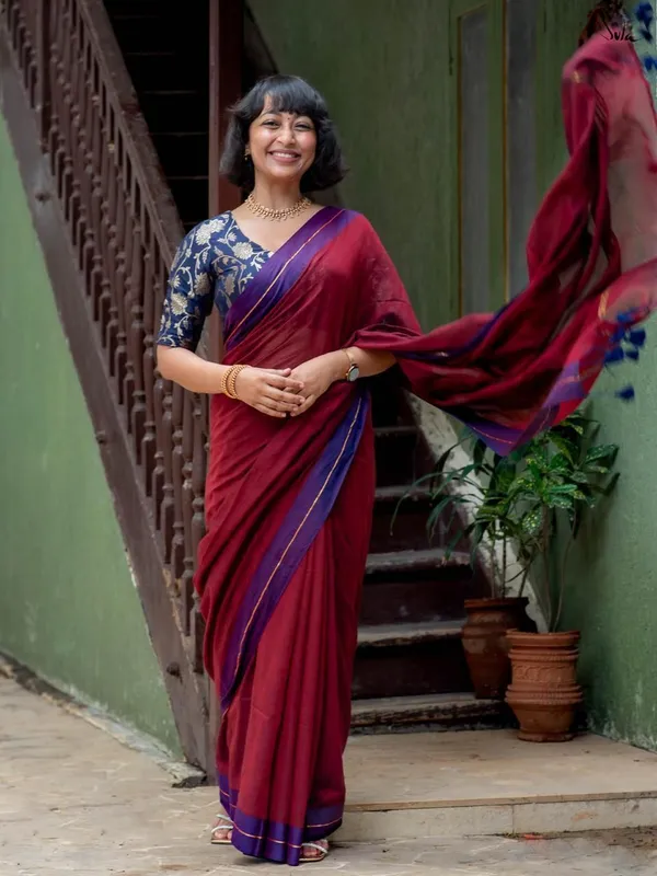 Maroon_Embroidered_Premium_Saree_For_Women