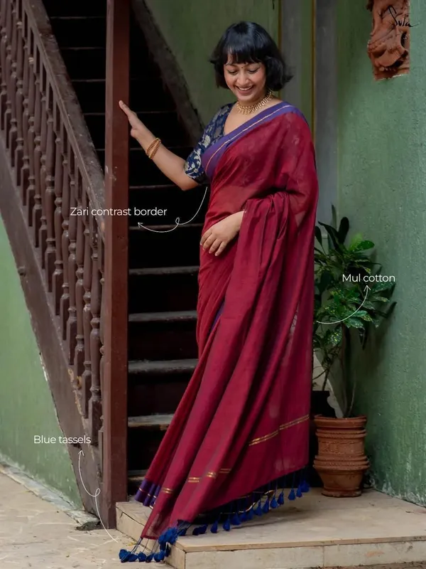 Maroon_Embroidered_Premium_Saree_For_Women
