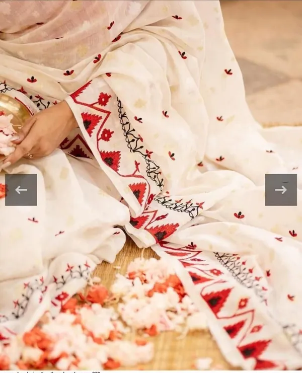 White_And_Red_Woven_Premium_Saree_For_Women