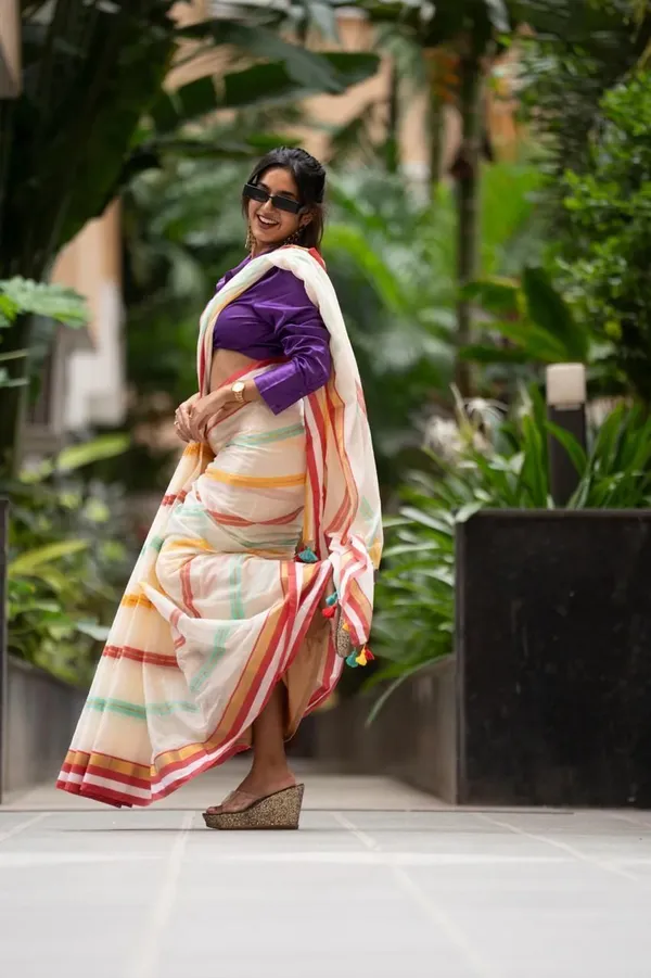 Multicolor_Striped_And_Checkered_Premium_Saree_For_Women