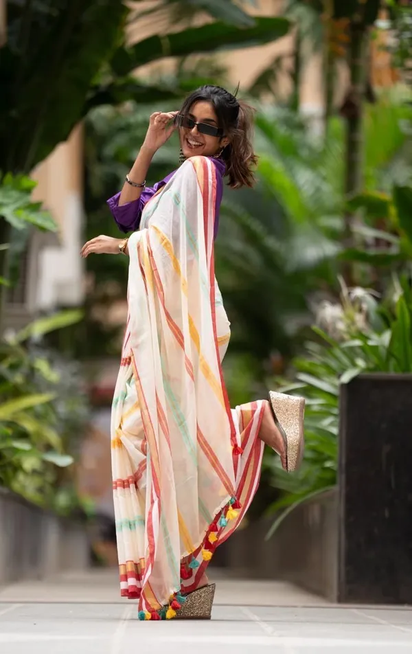 Multicolor_Striped_And_Checkered_Premium_Saree_For_Women