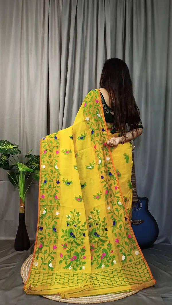 Green_And_Yellow_Embroidered_Premium_Saree_For_Women