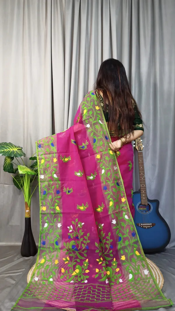 Multicolor_Embroidered_And_Solid_And_Plain_And_Self_Design_Premium_Saree_For_Women
