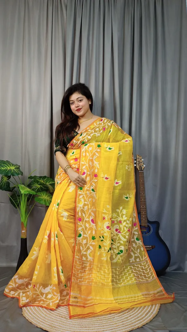 Green_And_Yellow_Embroidered_Premium_Saree_For_Women