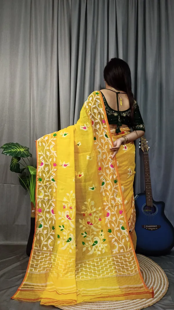 Green_And_Yellow_Embroidered_Premium_Saree_For_Women