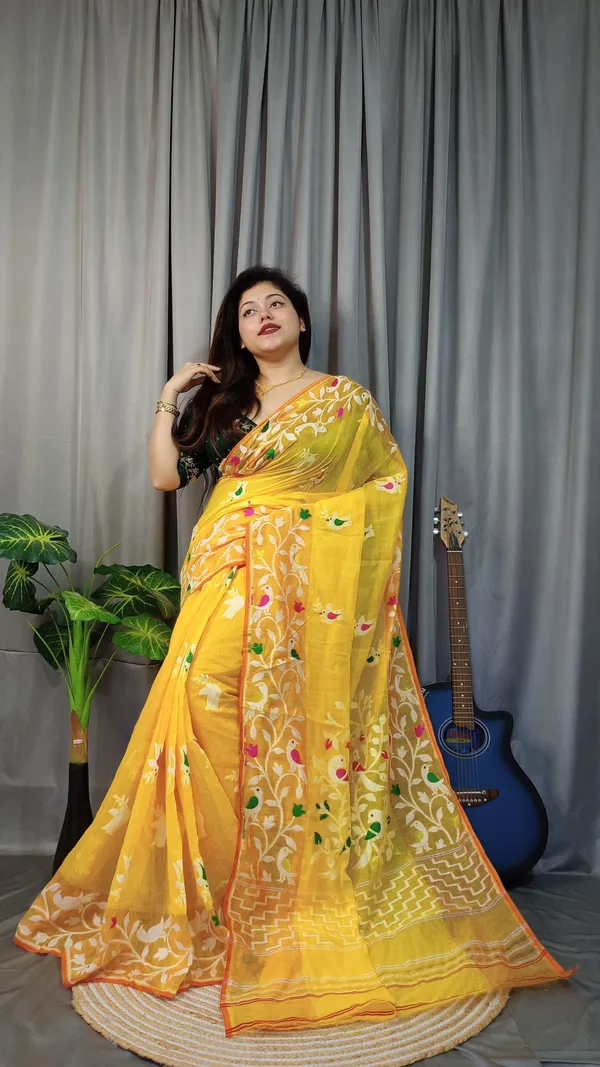 Green_And_Yellow_Embroidered_Premium_Saree_For_Women