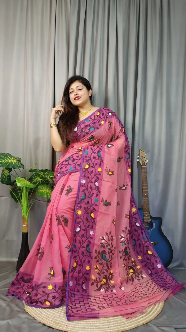 Green_And_Yellow_Striped_And_Self_Design_And_Woven_Premium_Saree_For_Women
