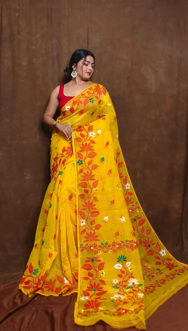 Yellow_Woven_And_Solid_And_Plain_Premium_Saree_For_Women