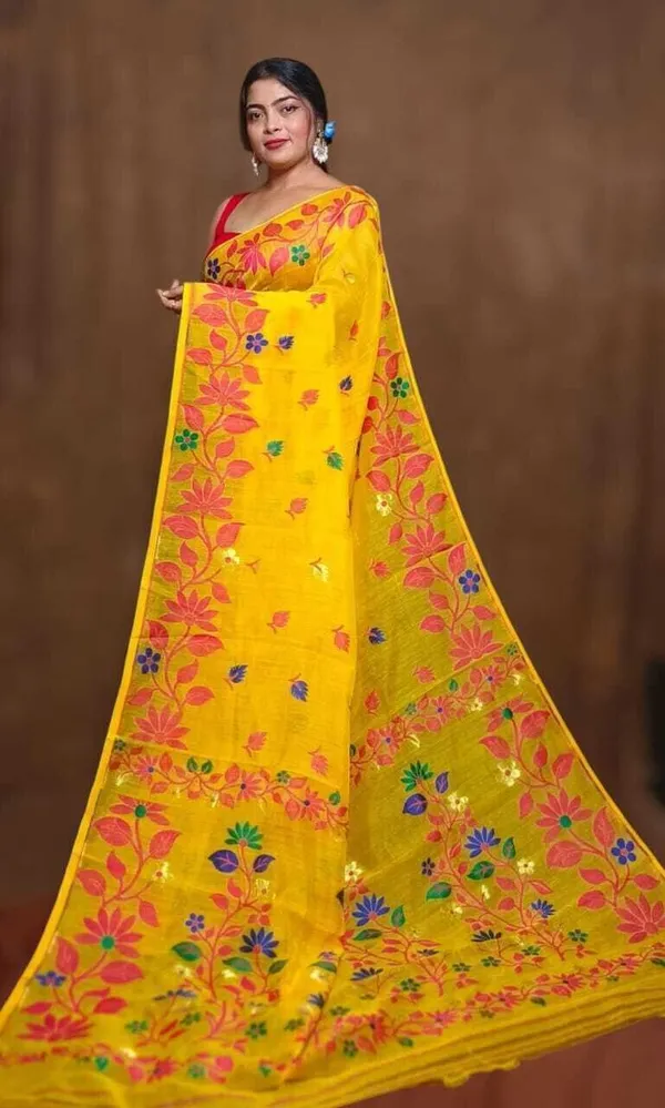 Yellow_Woven_And_Solid_And_Plain_Premium_Saree_For_Women