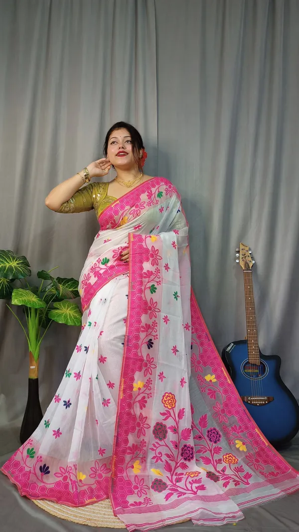 Multicolor_Solid_And_Plain_And_Woven_And_Self_Design_Premium_Saree_For_Women