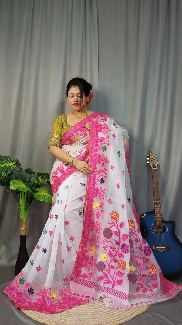 Multicolor_Solid_And_Plain_And_Woven_And_Self_Design_Premium_Saree_For_Women