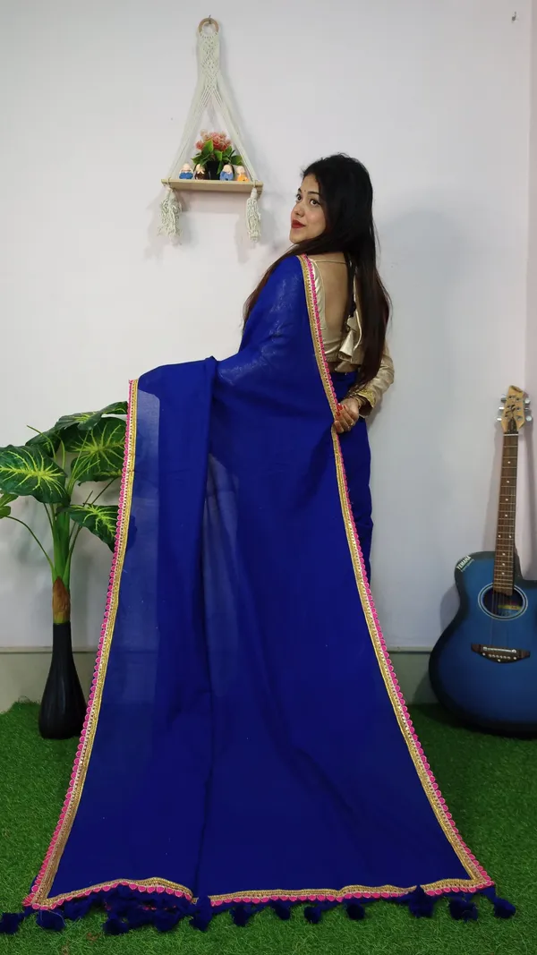 White_And_Gold_Printed_Premium_Saree_For_Women