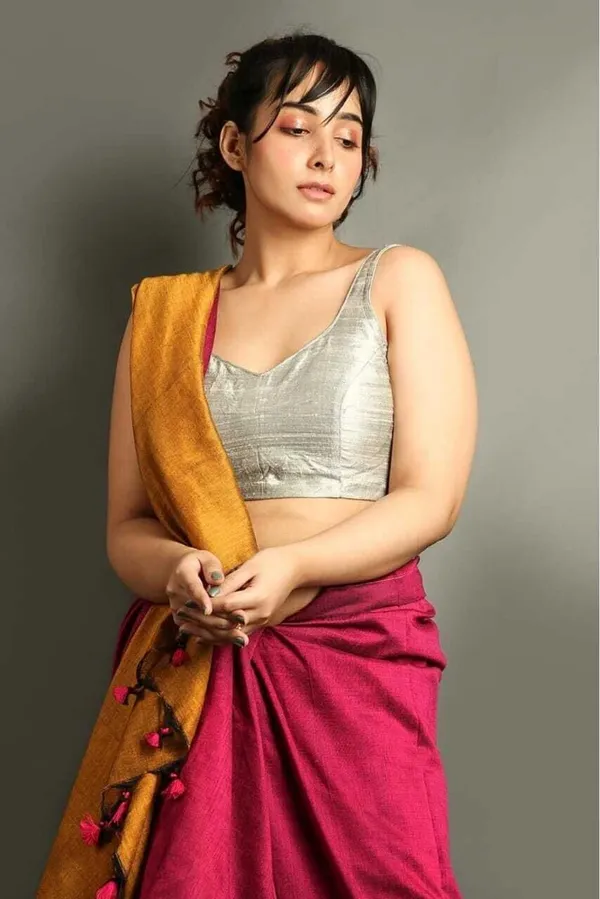 Pink_And_Mustard_Embroidered_And_Printed_Premium_Saree_For_Women