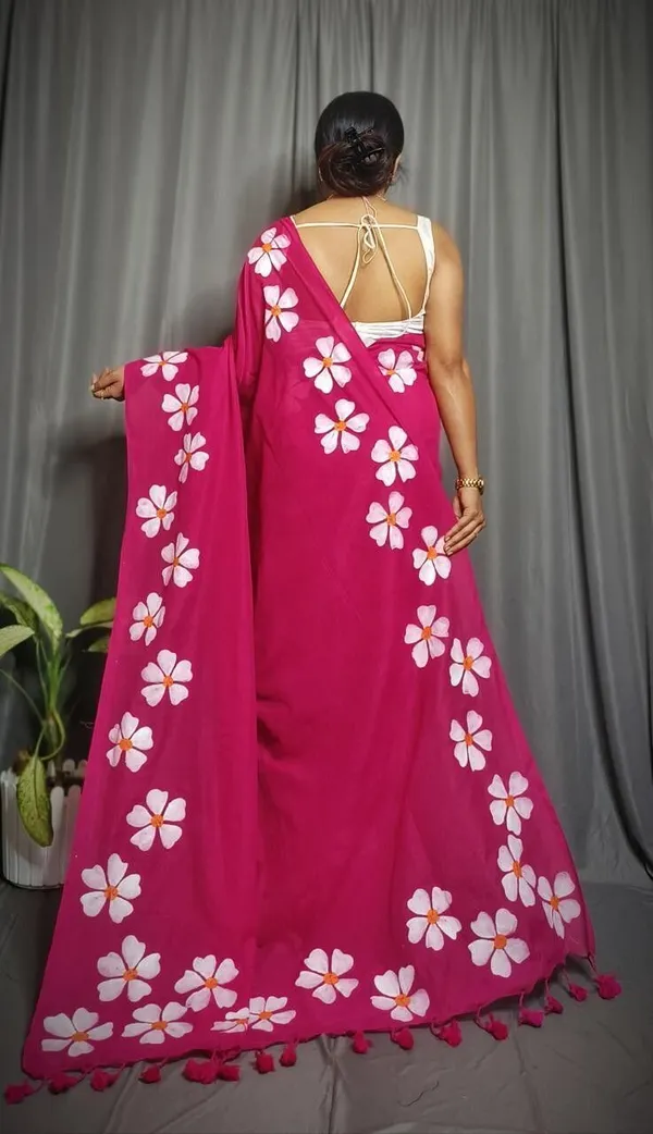 Pink_And_White_Self_Design_Premium_Saree_For_Women