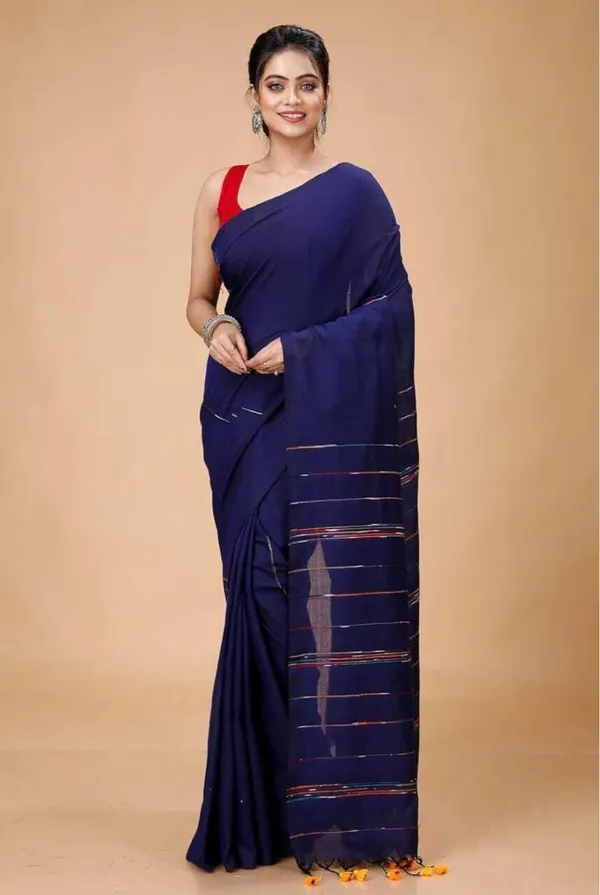 Navy_Blue_Embroidered_Premium_Saree_For_Women