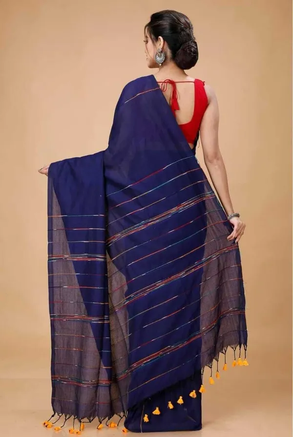 Navy_Blue_Embroidered_Premium_Saree_For_Women