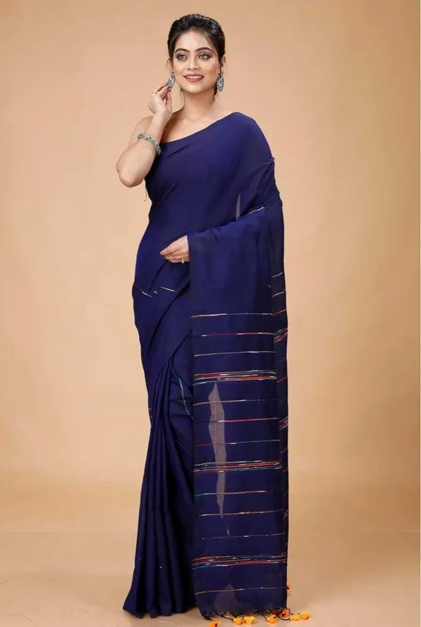 Navy_Blue_Embroidered_Premium_Saree_For_Women
