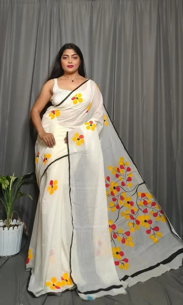 White_Woven_Premium_Saree_For_Women