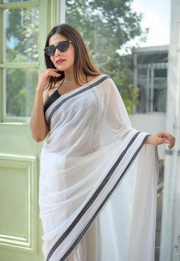 White_And_Black__Premium_Saree_For_Women