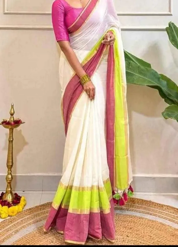 Multicolor_Floral_Print_And_Woven_And_Geometric_Print_And_Printed_Premium_Saree_For_Women