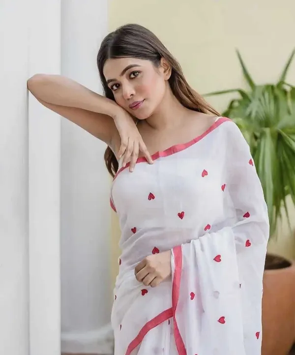 White_Printed_Premium_Saree_For_Women